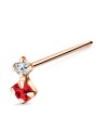 Red Diamond Dangling Straight Nose Stud NSKA-830